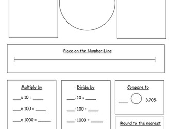Decimal numbers worksheets