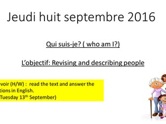 AQA GCSE French HIGHER Qui suis-je module1