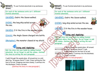 Fronted Adverbials Writing Tasks HA MA LA