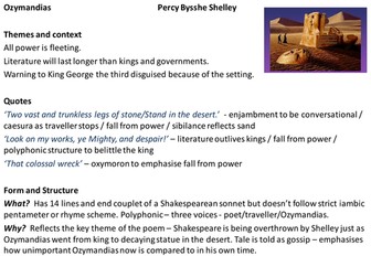New AQA GCSE English Literature Power and Conflict poetry revision cards