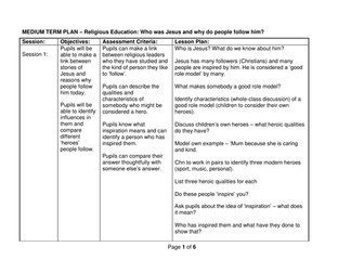 Religious Education - Who was Jesus and why do people follow him? (Medium Term Plan - KS2)