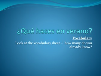 Viva GCSE HIgher Module 1: Que haces en verano