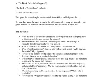 Edgar Allan Poe Essay Framework