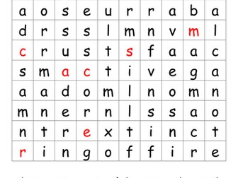 Volcano - wordsearch differentiated
