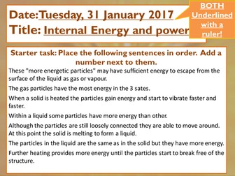AQA new spec Physics B Internal energy and pressure