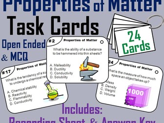 Properties of Matter Task Cards