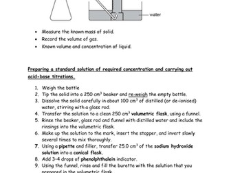 A level Chemistry Techniques and Procedures