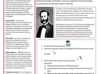 Lesson Worksheet for  Red Cross/ Red Crescent