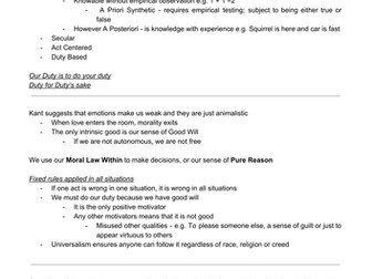 Kant - A Level Ethics Revision (Bumper Pack)