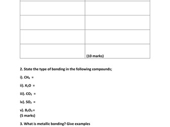 CHEMICAL BONDING WORKSHEETS WITH ANSWERS | Teaching Resources