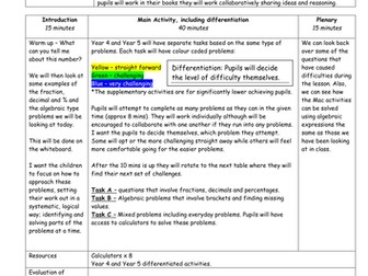 Year 4 or 5 Maths Lesson (Number) - Including lesson plan and differentiated resources