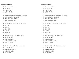 Nth term basics revision