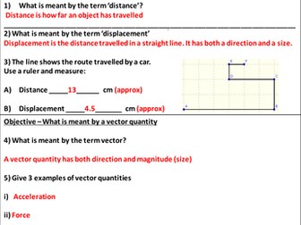 Vectors And Scalars Homework