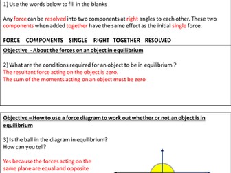 The Resolution Of Forces Homework