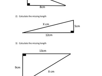 Differentiated Pythagoras Starter or Plenary
