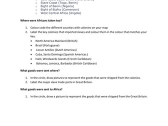Slave Trade- Triangle Trade Map Activity