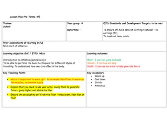 Athletics and rounders lesson plans