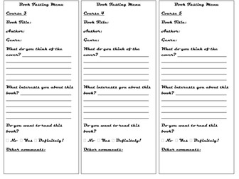 KS2 Literacy: Book Tasting