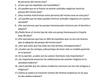 New AS Spanish Speaking: questions for topics