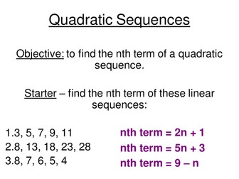 Quadratic Sequences