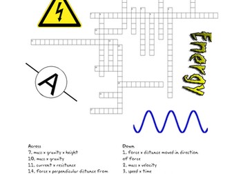 GCSE Physics equations crossword