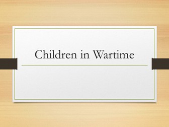 Children in wartime lesson