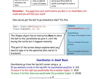 Introduction to programming using Small Basic - (KS2-KS3) - Lesson 4 Shapes and Animation