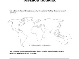 Forests under threat and Biomes revision booklet