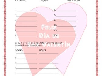Saint Valentine´s Day- Día de San Valentin Worksheet booklet