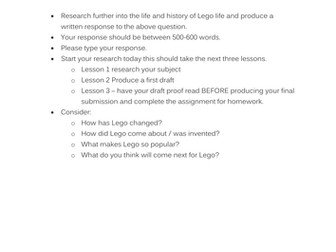 Lego literacy question