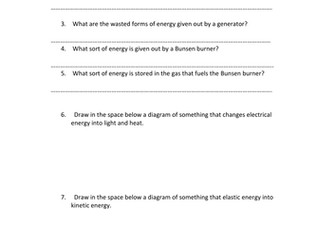 Energy types and transfers test 2