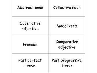 Grammar matching cards
