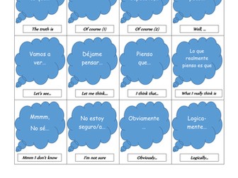 Developing spontaneous speech with sentence starters