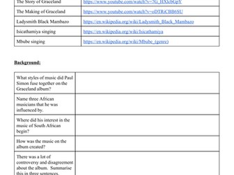 AQA GCSE Music - Fusion Music: Graceland