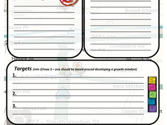 Student target setting sheet