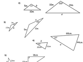 Similar triangles worksheet