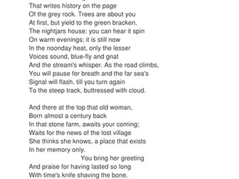 AQA Unseen Poetry - How to analyse an unseen poem - using Ninetieth Birthday - including model answe