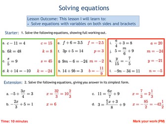 Solving Equations