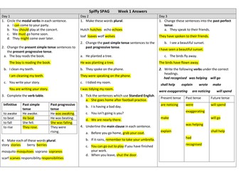 KS2 SPAG weekly practice (6 weeks provided)