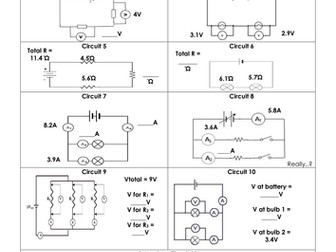 Series and parallel circuit rules practice