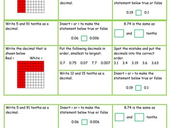 Mastery in maths year 5 Read, write order and compare decimals fluency reasoning and problem solving