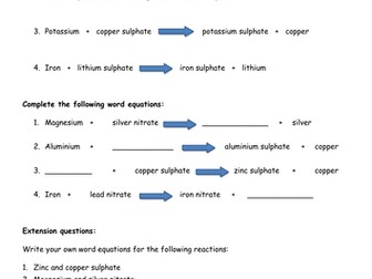 Salts and word equations by beccy597 - Teaching Resources - Tes