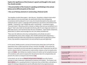 Example Essay on "Frankenstein" for AQA A'Level Language and Literature