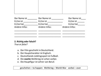 Der ganz grosse Traum - worksheet
