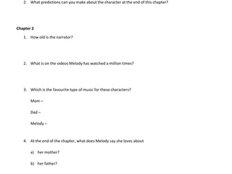 Out of my Mind Sharon M. Draper comprehension questions by chapter