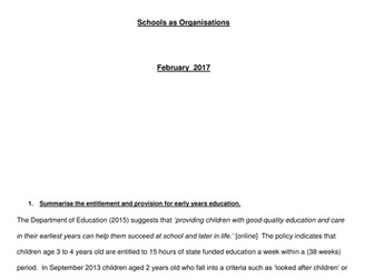 CACHE Diploma Supporting Teaching and learning in schools Assignment 2 schools as organisations