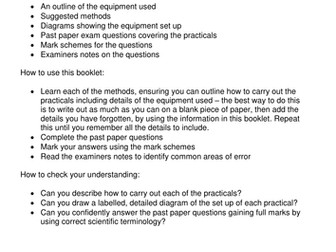 AQA 2nd year of A level Chemistry Required practicals booklet