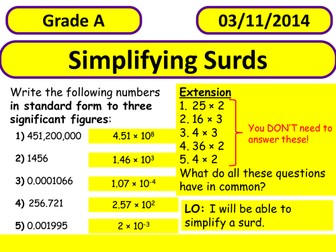 Simplifying Surds