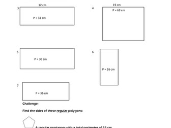 Perimeter problems year 3