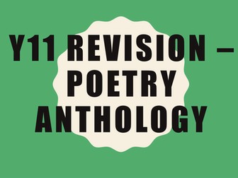 Poetry anthology exam revision